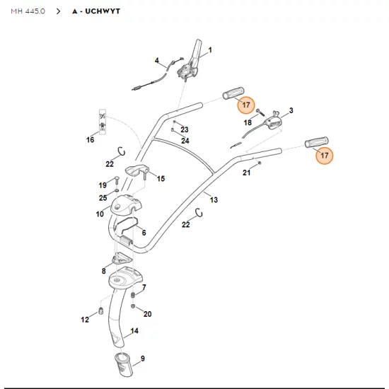 STIHL Glebogryzarka spalinowa MH445.0 Uchwyt 6375 703 6620